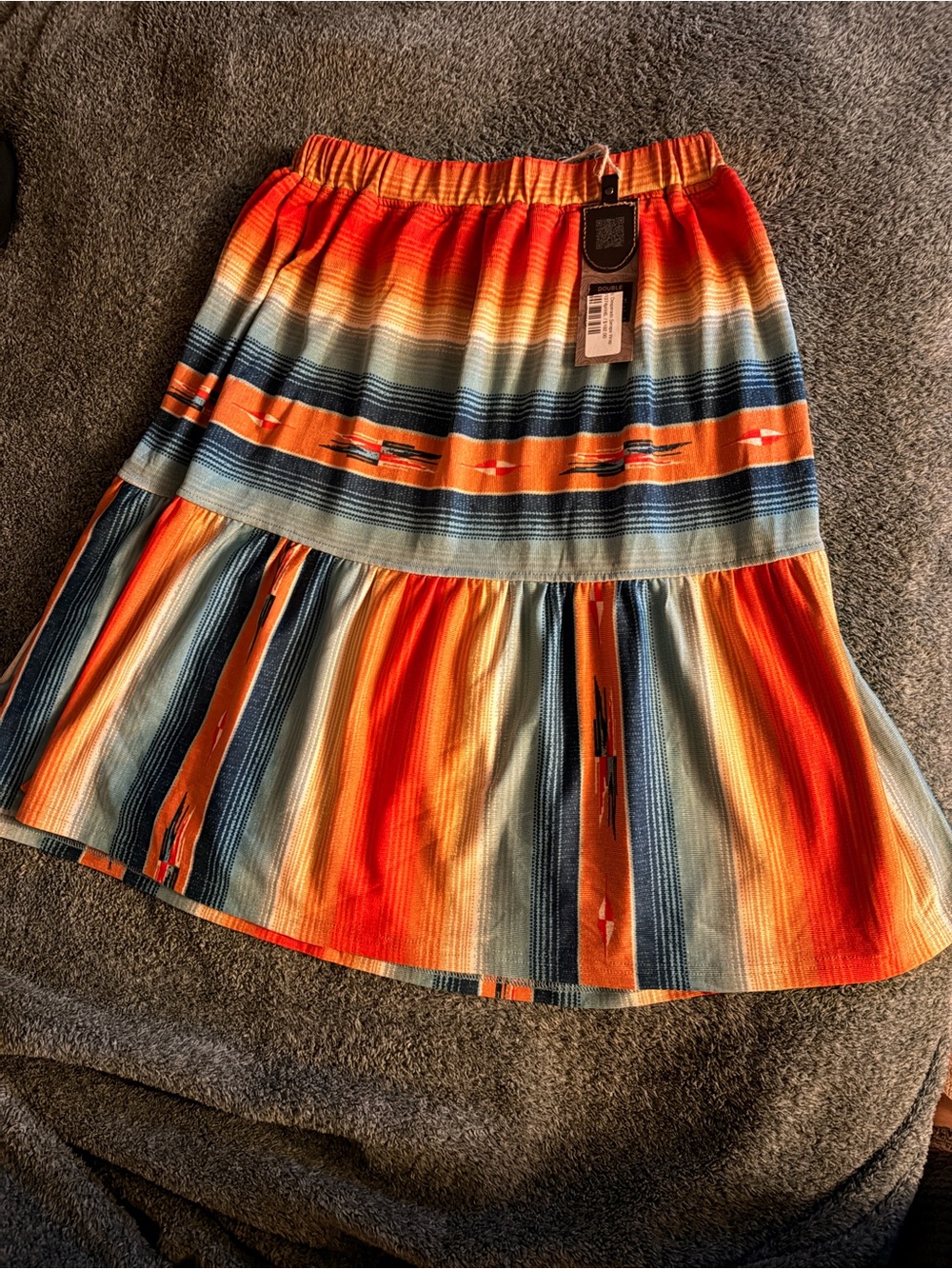 Women's serape Multi-Stripe Tiered Skirt
